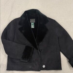 Lauren Ralph Lauren Black Faux Fur Coat